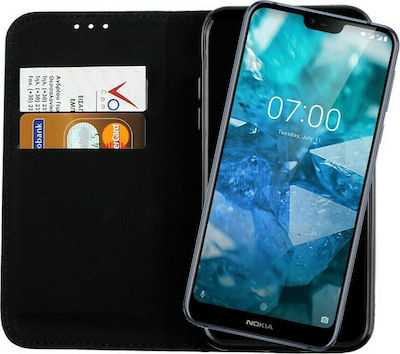 Volte-Tel Pocket Magnet Synthetic Leather Book Black (Nokia 7.1)