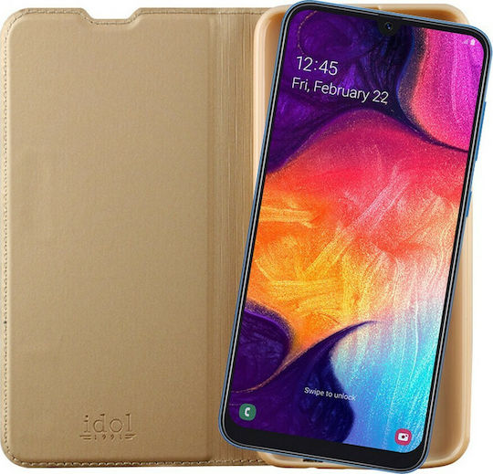 Idol 1991 Prime Magnet Book Synthetic Leather Gold (Galaxy A70)