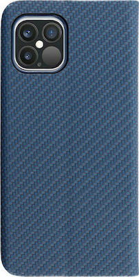 Idol 1991 Elite Anti-RFID Synthetic Leather Book Blue (iPhone 12 Pro Max)