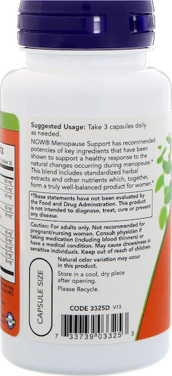 Now Foods Menopause Support Συμπλήρωμα για την Εμμηνόπαυση 90 φυτικές κάψουλες