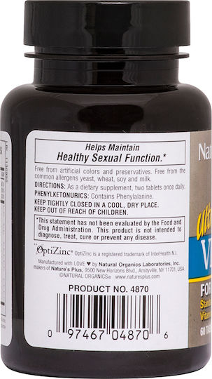 Nature's Plus Ultra Virile-Actin Besondere Nahrungsergänzungsmittel 60 Tabletten