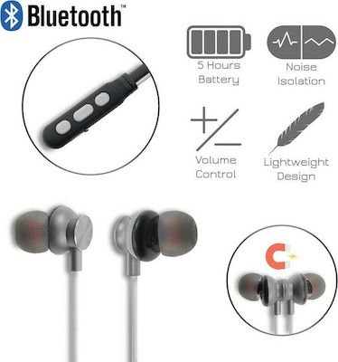 M8 In-ear Bluetooth Handsfree Earphones with Sweat Resistance Silver