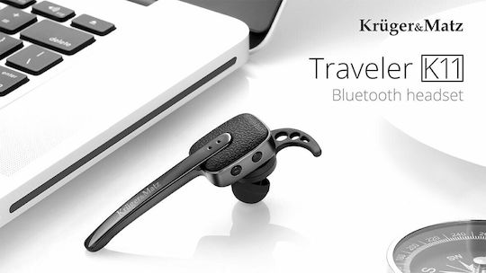 Kruger & Matz Traveler K11 In-ear Bluetooth Handsfree Ακουστικό Μαύρο