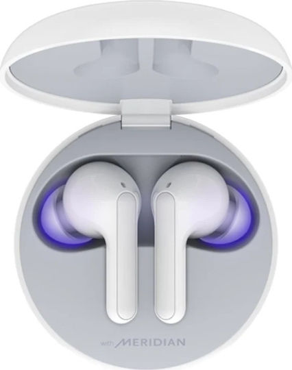 LG FN6 In-ear Bluetooth Handsfree Ακουστικά με Αντοχή στον Ιδρώτα και Θήκη Φόρτισης Λευκά