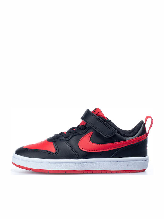 Court Court Borough Low 2 Kids Sports Shoes Basketball with Hoop & Loop Closure Black / University / Red / White