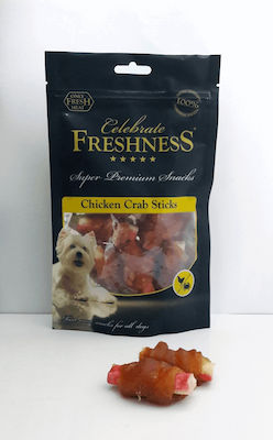 Celebrate Freshness Crab Stick Treats Dog Diet Grain Free with Chicken 100gr 84023