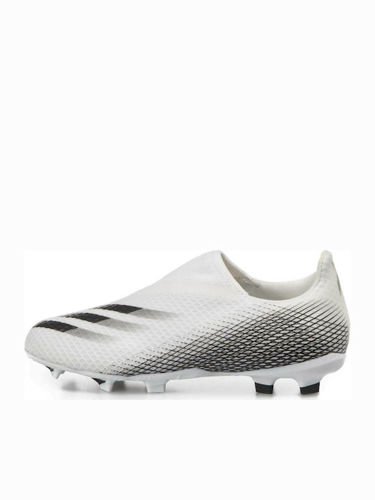 X 20.3 LL FG Kids Molded Soccer Shoes without Laces Cloud White / Core Black