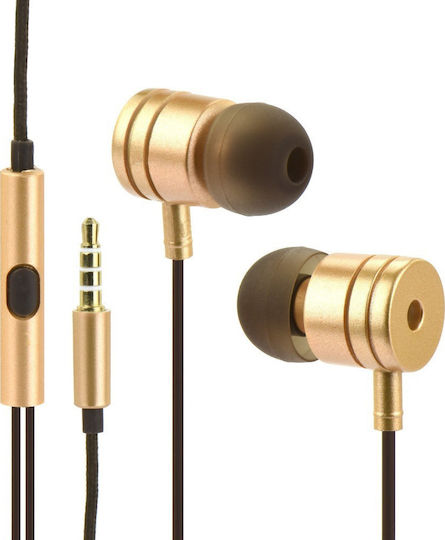 HF Stereo In-ear Handsfree με Βύσμα 3.5mm Χρυσό