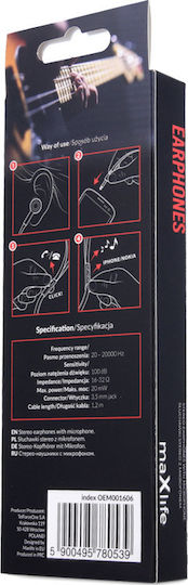 Maxlife MXEP-02 In-Ear Freihändig Kopfhörer mit Stecker 3.5mm Schwarz
