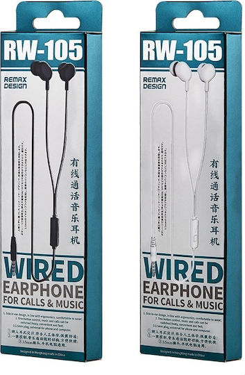 Remax RW-105 In-Ear Freihändig Kopfhörer mit Stecker 3.5mm Weiß