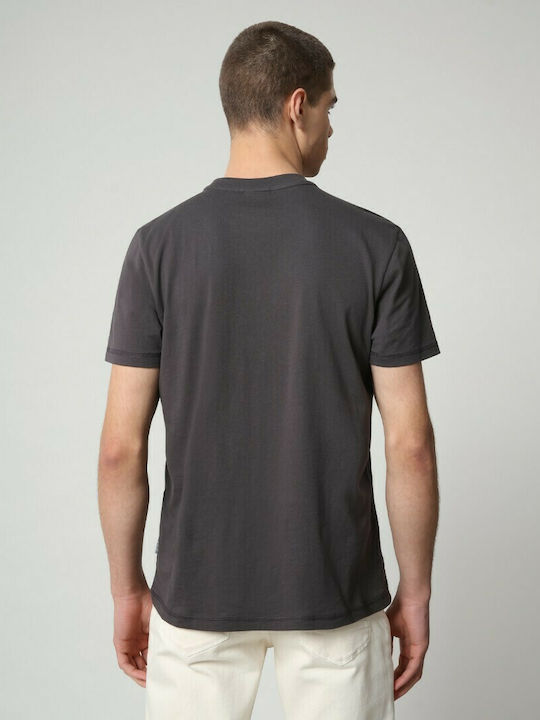 Napapijri Sirol Ανδρικό T-shirt Dark Grey Με Στάμπα A4F9R-198