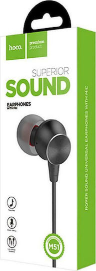 Hoco M51 Proper In-ear Handsfree with 3.5mm Connector Black