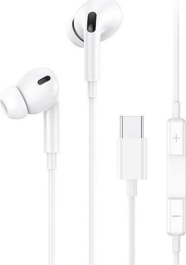 Usams EP-41 In-ear Handsfree με Βύσμα USB-C Λευκό