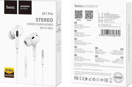 Hoco M1 Pro In-ear Handsfree με Βύσμα 3.5mm Λευκό