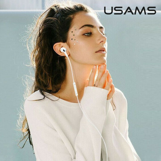 Usams EP-41 In-Ear Freihändig Kopfhörer mit Stecker 3.5mm Weiß