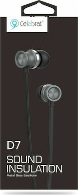 Celebrat D7 In-ear Handsfree με Βύσμα 3.5mm Μαύρο