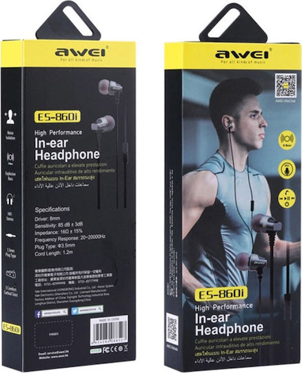 Awei ES-860i In-ear Handsfree Headphones with Connector 3.5mm Black