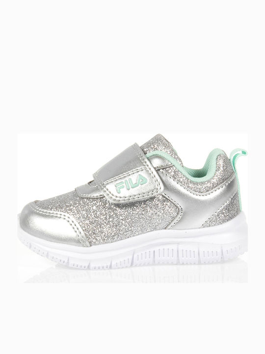Glitter Αθλητικά Παιδικά Παπούτσια Running με Σκρατς Ασημί