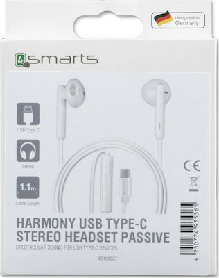 4Smarts Harmony Earbuds Handsfree with USB-C Connector White