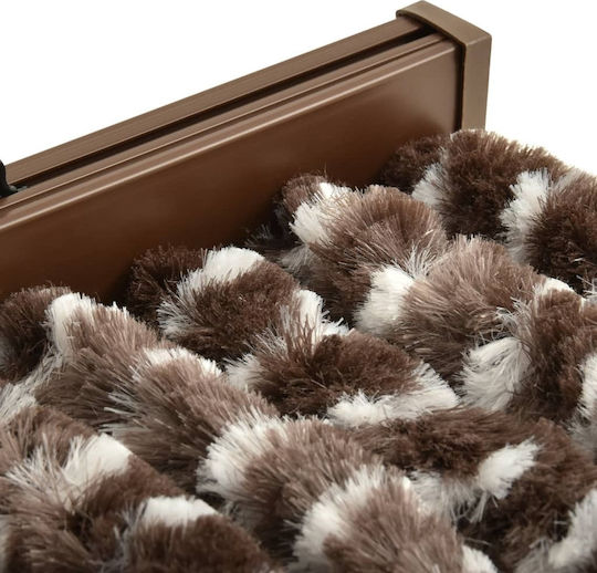 vidaXL Fabric Door Curtain Brown-White 100x220cm 325453