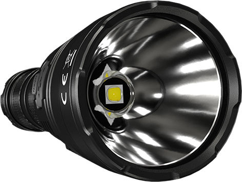 NiteCore Rechargeable Flashlight LED IP68 with Maximum Brightness 1800lm MH25S Black