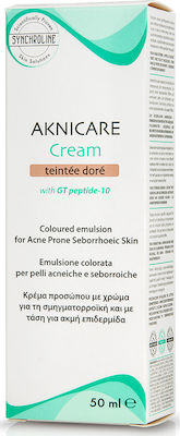 Synchroline Aknicare Acne & Moisturizing Day Tinted Cream Suitable for Sensitive Skin with Hyaluronic Acid 50ml