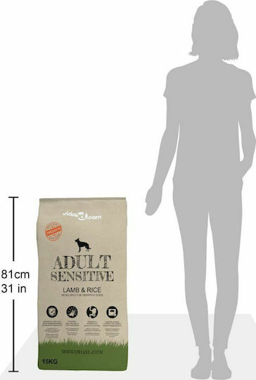 Premium Adult Sensitive 15kg Dry Food for Adult Dogs with Lamb and Rice