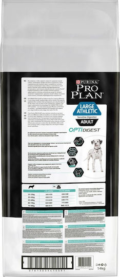 Purina Pro Plan OptiDigest Large Athletic Adult 14kg Dry Food Grain-Free for Adult Large Breed Dogs with Lamb