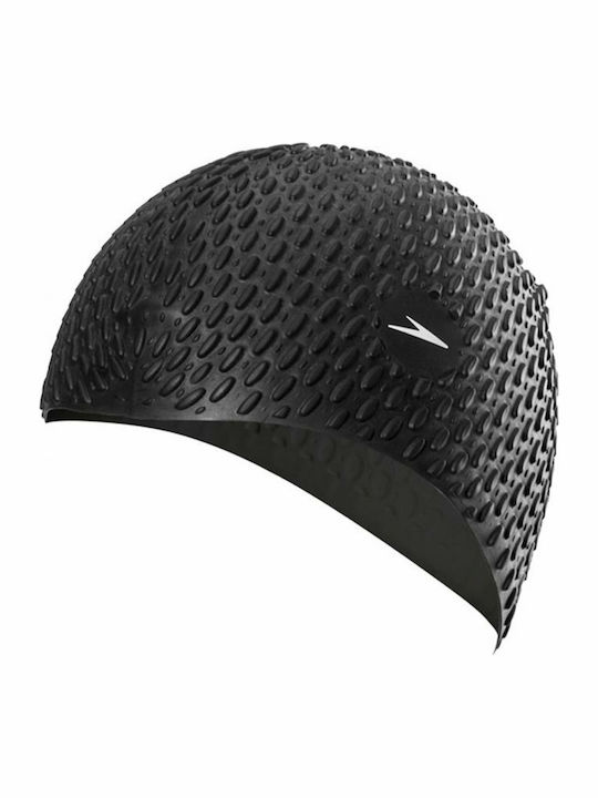 Speedo Bubble Silicone Adults Swimming Cap Black