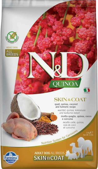 Farmina N&D Quinoa Skin & Coat 7kg Dry Food Grain-Free & Gluten-Free for Adult Dogs with Poultry