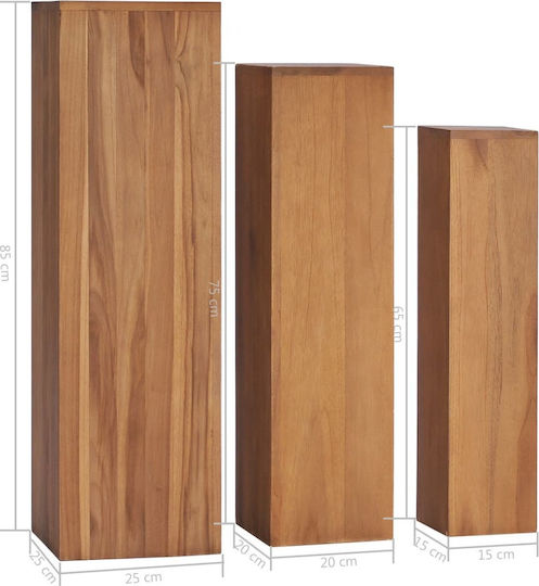 vidaXL Wooden Plant Towers 3 Pieces