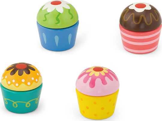 Viga Toys Wooden Cup Cake from Wood for 2+ Years 4 pcs