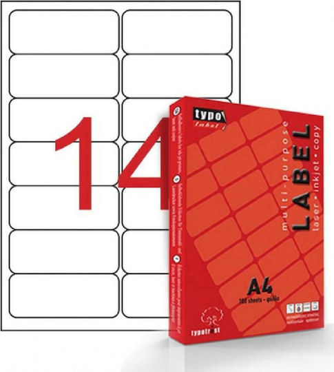 Typotrust 1400 Self-Adhesive Rectangular A4 Labels 99.1x38.1mm