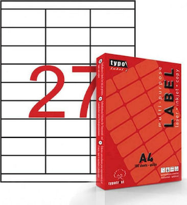 Typotrust 2700 Self-Adhesive Rectangular A4 Labels 70x30mm