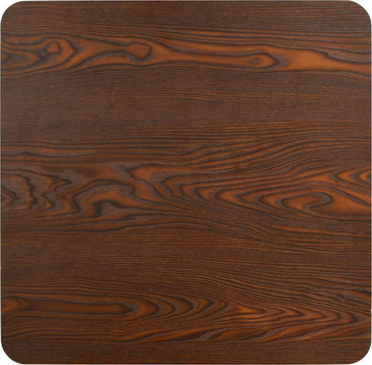 Bistro Kitchen Table Wooden with Metal Frame Walnut 60x60x75cm