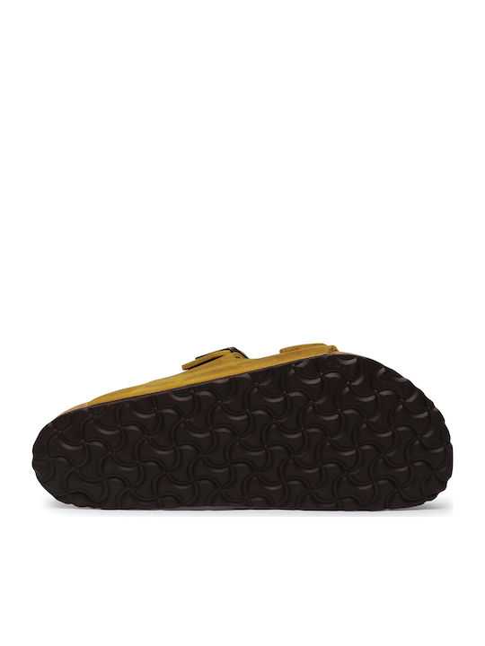 Arizona Soft Footbed Oiled Leather Leder Herrensandalen Ochre Regelmäßig Passform