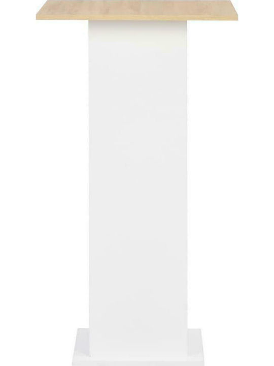 Square Table Bar Wooden White / Sonoma Oak 60x60x110cm