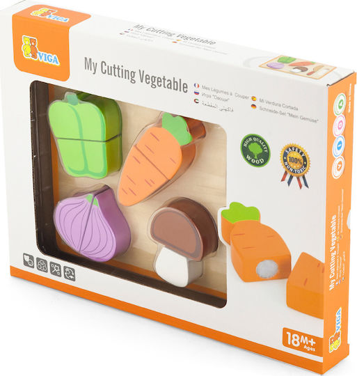 Viga Toys Ξύλινα Τρόφιμα - Λαχανικά Διαίρεσης από Ξύλο 9τμχ
