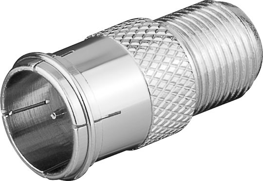 Edision Μετατροπέας F-Connector male σε F-Connector female Ασημί (07-00-0002)