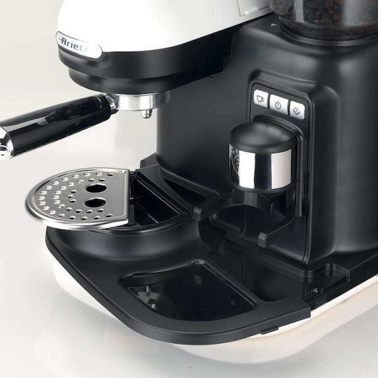 Ariete 1318/01 Automatic Espresso Coffee Machine 1080W Pressure 15bar with Grinding Burrs White
