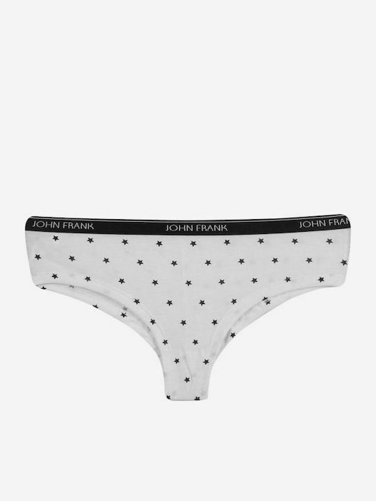 John Frank Baumwolle Damen Slip 3Pack Black/White/Grey