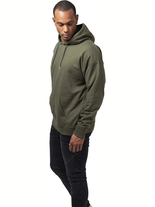 Herren Sweatshirt mit Khaki Kapuze
