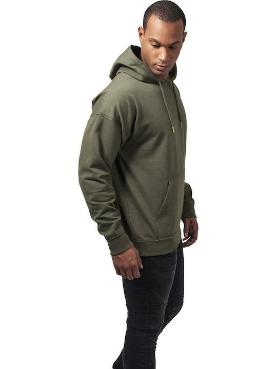 Herren Sweatshirt mit Khaki Kapuze
