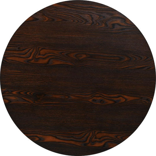 Bistro Round Kitchen Table Wooden with Metal Frame Dark Ash Grey 80x80x75cm