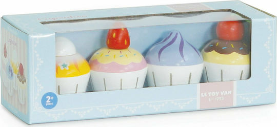 Le Toy Van Wooden Cupcakes από Ξύλο για 2+ Ετών 4τμχ