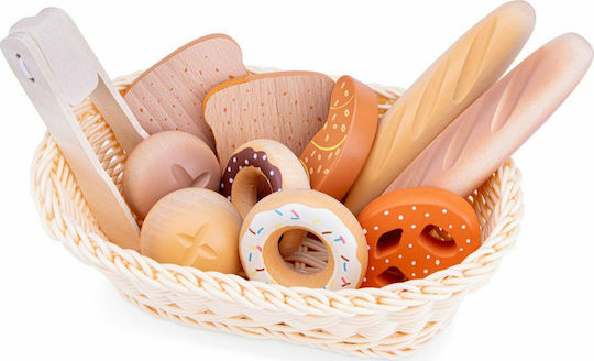 New Classic Toys Cooking Toy / Kitchen Utensils Basket with Baked Goods made of Wood