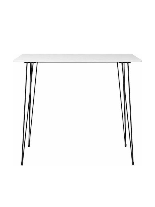 Table Bar from Solid Wood & Metal White 120x60x105cm