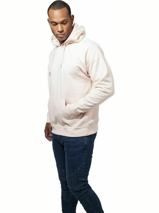 Urban Classics TB1593 Men's Sweatshirt with Hood and Pockets Pink