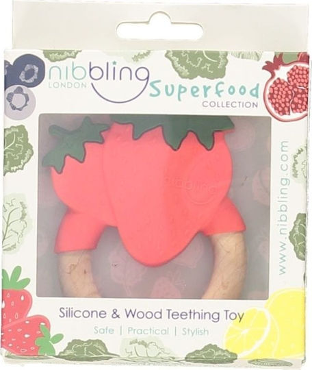 Nibbling Strawberry Teething Ring from Silicone for 3 Months+