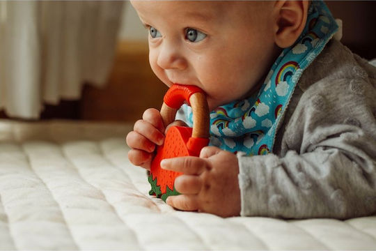 Nibbling Strawberry Teething Ring from Silicone for 3 Months+